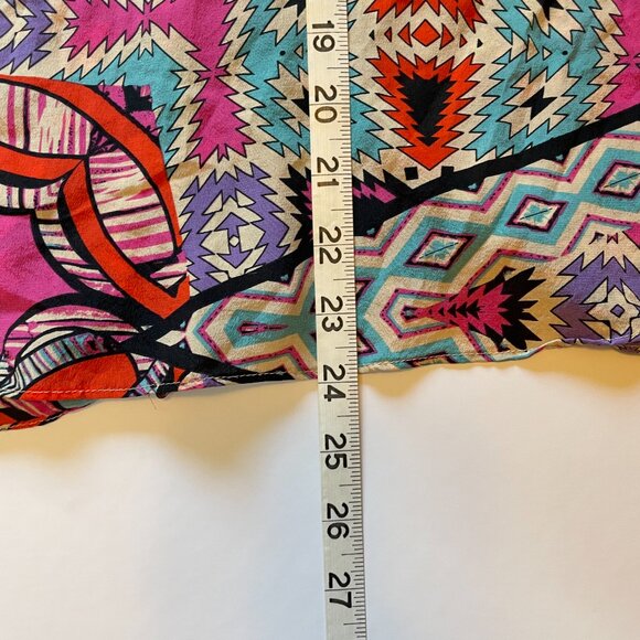 Leifnotes Anthropologie Tank Top Silk Blouse V-Neck Geometric Multicolor Pattern - Picture 10 of 12